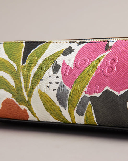 MAGNOLH-Gifts-It's all in the details:The shell of this product is made with 52% recycled polyurethane. Using recycled polyurethane helps divert plastic waste from ending in landfills and helps us to reduce our dependancy on virgin materials. Pencil case Faux leather Floral print Zip fastening Embossed logo- Ted Baker Romania